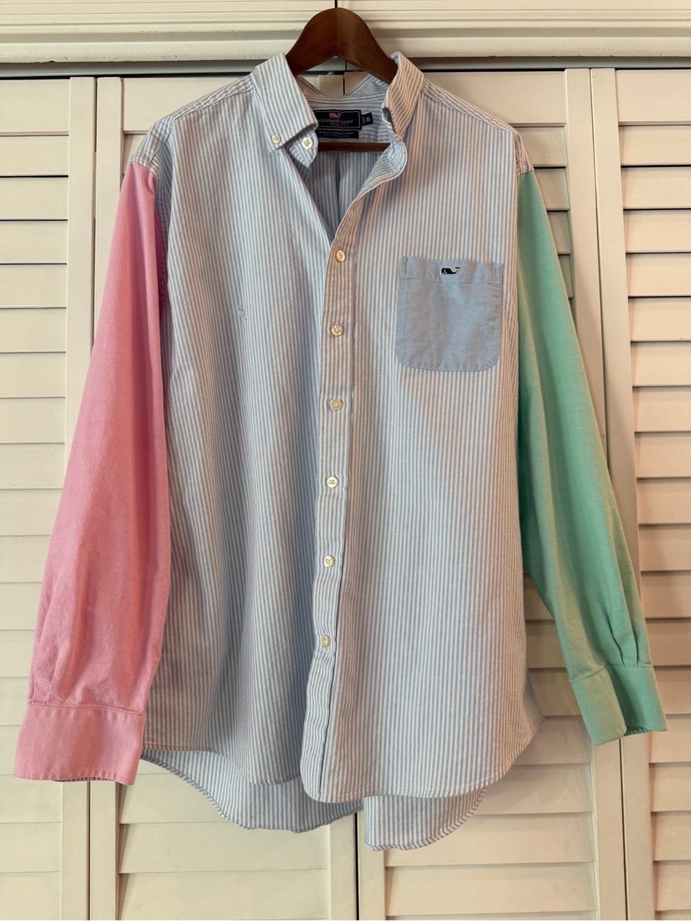 VINEYARD VINES Color Block "Tucker" Long Sleeve Button Down Shirt ~ XLarge